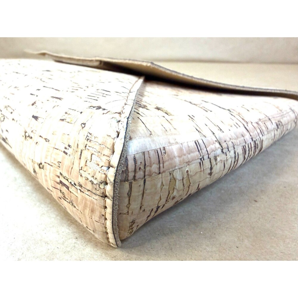 JNB/J. Crew Natural Cork Envelope Clutch Purse, Eco-Friendly & Chic - Picture 9 of 11